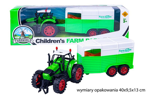 TRAKTOR Z PRZYCZEPĄ DLA KONIA KARTON  PAK 24/48
wymiary opakowania 40x9,5x13 cm