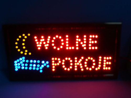 TABLICA LED WOLNE POKOJE