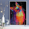 Diamentowa Mozaika Haft Mandala 7D Siedzący Tęczowy Kot 30X40