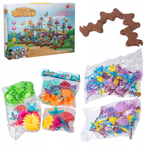 Klocki Konstrukcyjne Układanka Wymarzony Ogród Kwiaty 198 Elementów