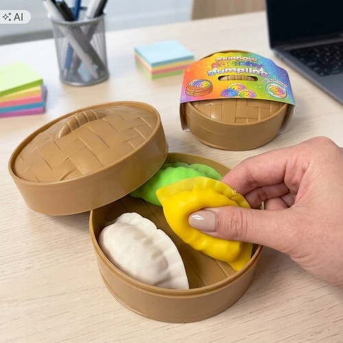 Gniotek Pierożek 3 szt Squishy Antystresowy Sensoryczny Kolorowy dla Dzieci