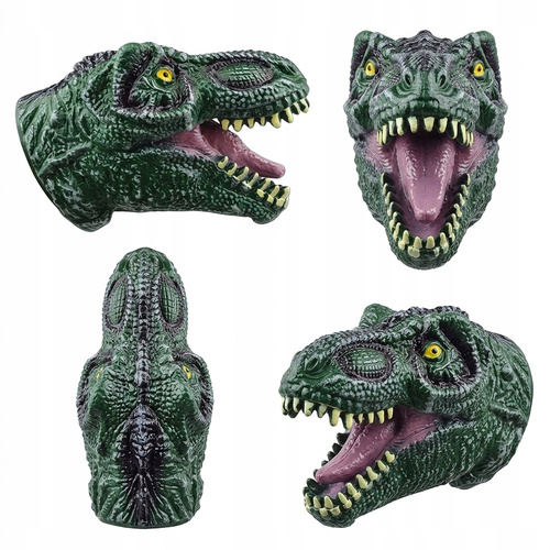 Gumowa Pacynka Dinozaur Na Rękę Pacynki Dinozaur Rękawica Raptor Zielony