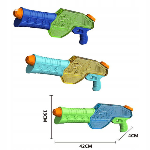 Pistolet Na Wodę 42 Cm Super Moc Z Przezroczystym Zbiornikiem