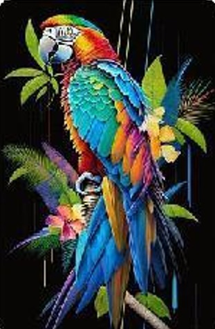 MALOWANIE PO NR. PAPUGA KOLOROWA NA CZARNYM TLE, PAK 15
40X50