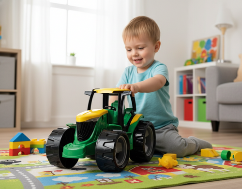 Traktor Duży Model W Kolorze Zielono Żółtym Do Zabawy 48 Cm
