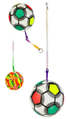 PIŁKA KOLOROWA 22 CM DLA DZIECI DO GRY ZABAWY NA SPRĘŻTNIE