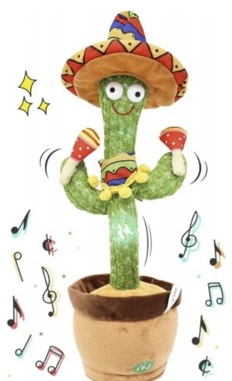TAŃCZĄCY KAKTUS Z GITARĄ ŚPIEWAJĄCY POWTARZAJĄCY INTERAKTYWNY DLA DZIECI