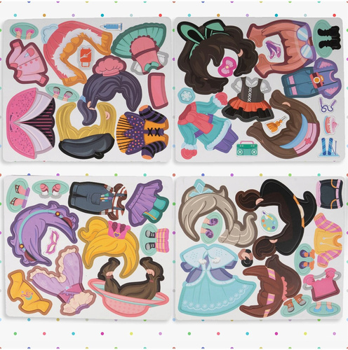 Układanka Magnetyczne Ubranie Dziewczynki Pudełko Książka 51 Elementów