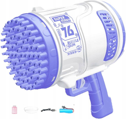 Duży Pistolet Bańki Wyrzutnia Bazooka 76 Otworów