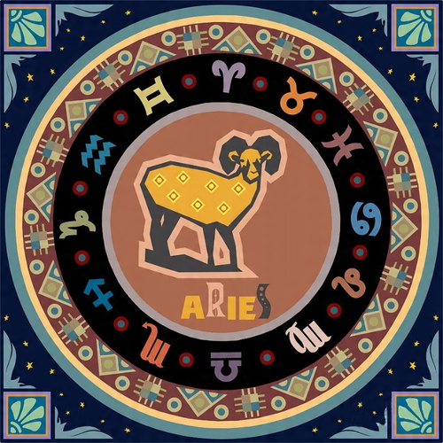 Diamentowa Mozaika Haft 7D Baran Znak Zodiaku Mandala