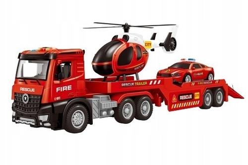 Auto Laweta Truck Straż Pożarna Engine Z Helikopterem Oraz Autem Dla Dzieci