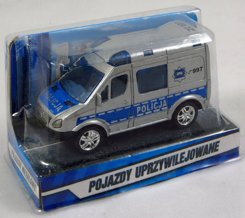 Auto Policja Van Metalowy 8 Cm Pojazd Policyjny Z Napędem