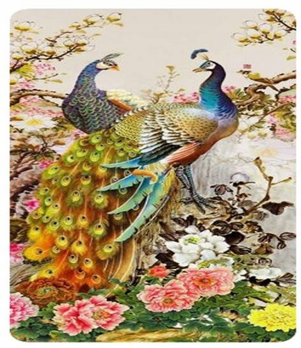 Diamentowa Mozaika Haft Diamentowy Pawie 80x40cm