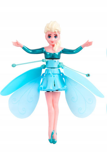 LALKA WRÓŻKA NIEBIESKA LATAJĄCA NAD DŁONIĄ