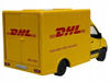 Mercedes DHL Auto Dostawcze Metalowe Kurier Pull Back Otwierane Tylne Drzwi