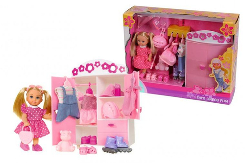 LALKA EVI Z SZAFĄ KARTON