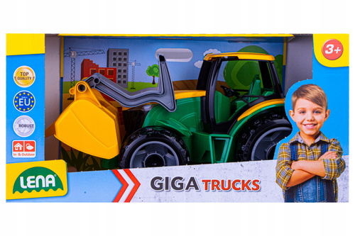 Lena Maxi Xxl Traktor, Ciągnik Spychacz Ruchoma Łużka 69 Cm Szyberdach