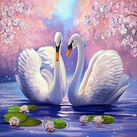 Malowanie Po Numerach Łabędzie Na Jeziorze 50X40 Cm Z Ramą Kreatywne