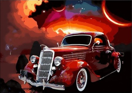 Malowanie Po Numerach Auto Oldschool 40X50
