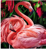 Diamentowa Mozaika Dwa Flamingi Duże 30x40 Cm Kreatywne Diamenty