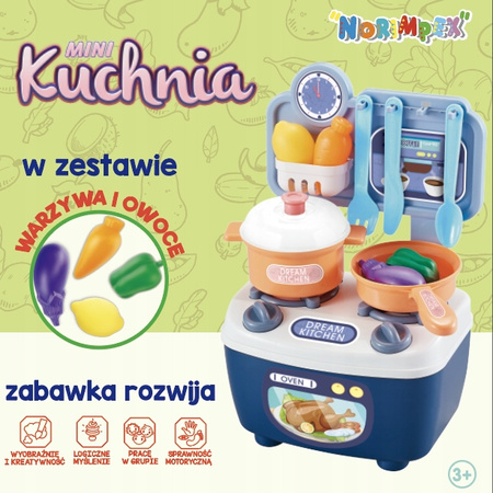 Mini Kuchnia Garnki Kuchenka Podróżna + Warzywa
