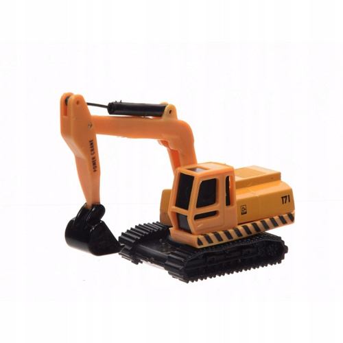 Autotransporter z dwoma pojazdami budowlanymi metalowymi