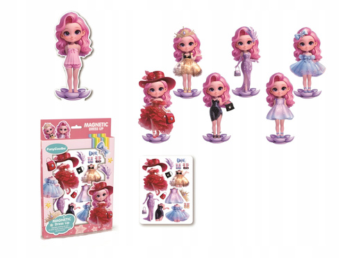 Lalka Zabawa W Ubieranie Lalki Ubranka Różowe Magnetyczne Dopasowanie