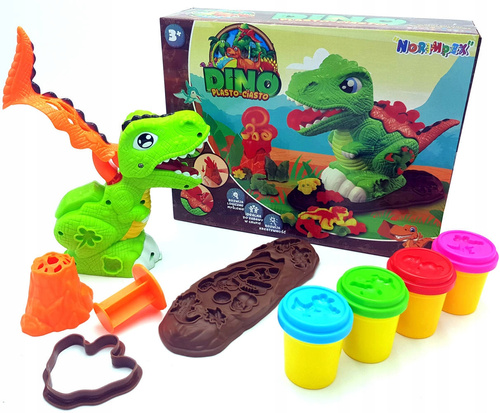 Dinozaur Zestaw Masa Plastyczna Wyciskarka + Wulkan Diy