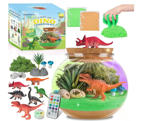 Terrarium Świecące z Dinozaurami Kreatywny Zestaw Edukacyjny LED