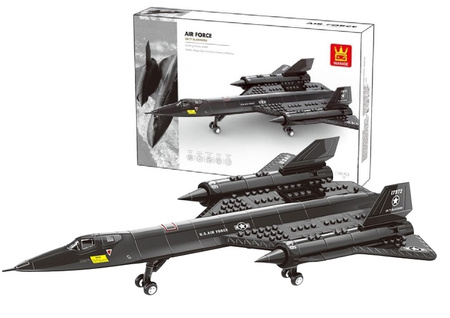 KLOCKI SAMOLOT BLACKBIRD SR-71, pak 8 
klocki, 183 elementy
Wymiary 40 x 25 x 8,7 cm