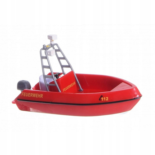 Zestaw pojazdów AUTO STRAŻ POŻARNA 12 CM Z ŁODZIĄ ŚWIATŁO DŹWIĘK