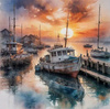 Diamentowa Mozaika Kuter W Przystani 30x40 Cm Kreatywne Diamenty