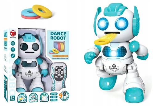 Robot Tańczący Na Pilota Wystrzeliwujący Dyski Niebieski Interaktywny