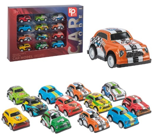 ZESTAW AUTEK SAMOCHODÓW AUT 12 SZTUK KOLOROWE Z NAPĘDEM