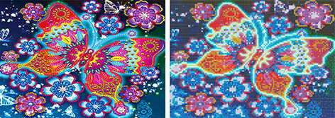 DIAMENTOWA MOZAIKA ŚWIECĄCA W CIEMNOŚCI MOTYLE