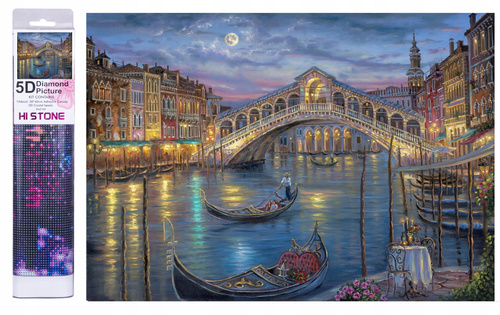 Diamentowa Mozaika Haft Wenecja Nocą 40x30cm