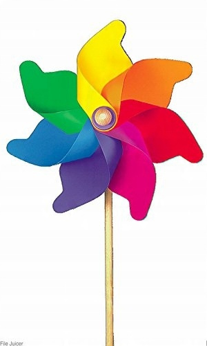Wiatrak Wiatraczek Zabawka Kolorowy Ogrodowy Siedmiokolorowy 32Cm 1Sztuka