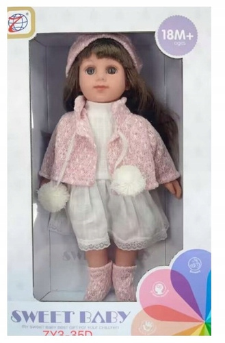 Lalka Słodka Maja Z Kamizelką Różowa Z Pomponami Oraz Czapką