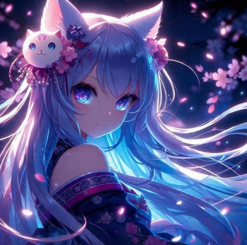 Diamentowa Mozaika Manga Kobieta Lis 30x40 Cm Kreatywne