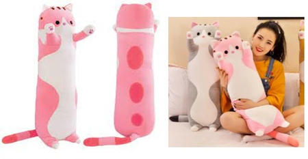 PLUSZOWA MASKOTKA UROCZY KOT PLUSZAK MASKOTKA DLA DZIECI 50 CM RÓŻOWY