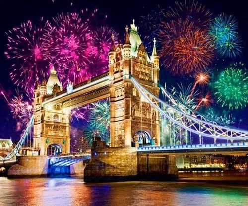 Malowanie Po Numerach London Tower Bridge 50X40 Cm Na Ramie