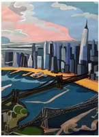 Malowanie Po Numerach Miasto Wieżowce Na Wybrzeżu 40x50 Cm