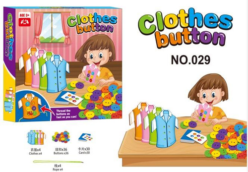 ZESTAW DO NAUKI SZNUROWANIA GRA GUZIKI DO NAUKI SZYCIA UBRANIA Z KARTAMI