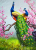 Diamentowa Mozaika Pawie Na Gałęzi Drzewa Wiśni 30x40 Cm Kreatywne Diamenty