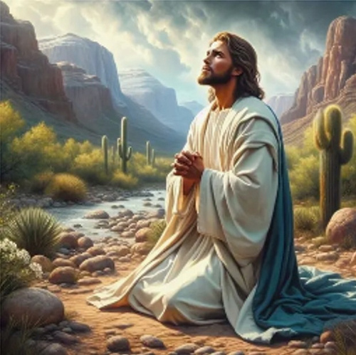 Diamentowa Mozaika Modlitwa Jezusa Na Pustyni 30x40Cm Kreatywne Diamenty