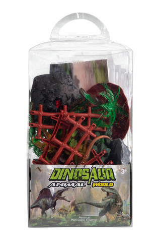 Dinozaury Figurki 12 Szt + Mata I Akcesoria Wulkan Drzewa