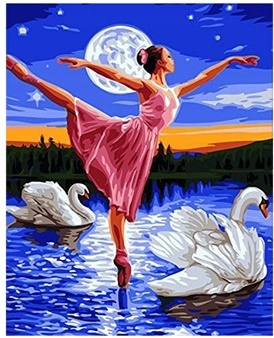 Diamentowa Mozaika Baletnica Wśród Łabędzi 30x40 Cm Kreatywne Diamenty