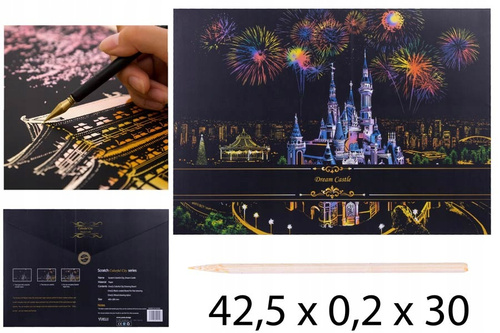 Zdrapywanka Wydrapywanka Dream Castle Zamek Na Tle Fajerwerków 75 X 52 Cm