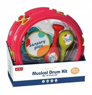 Zestaw Instrumentów Muzycznych Bębenek 28Cm, Tamburyn, Marakasy, Kastaniety
