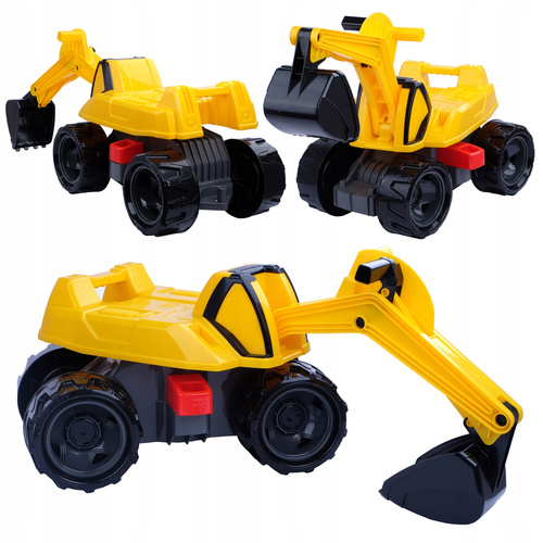 Koparka Duża Zółta Jeździk Z Ruchomą Łyżką Do Zabawy Lena